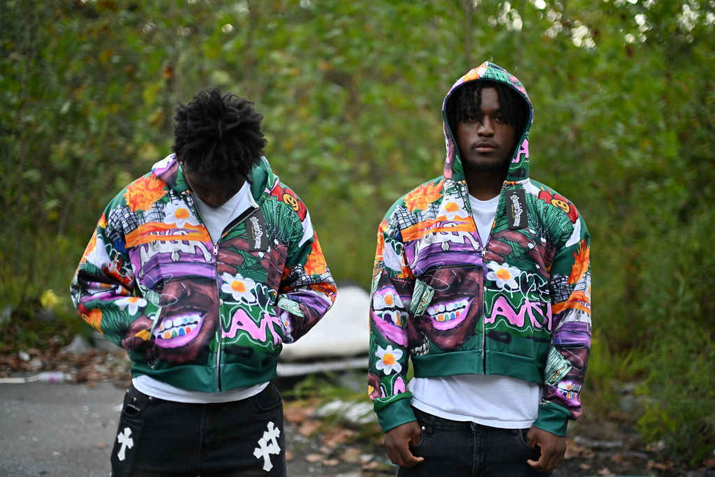 Lavish Dreams “Richer Than Yo Ex” Green Zip-Up